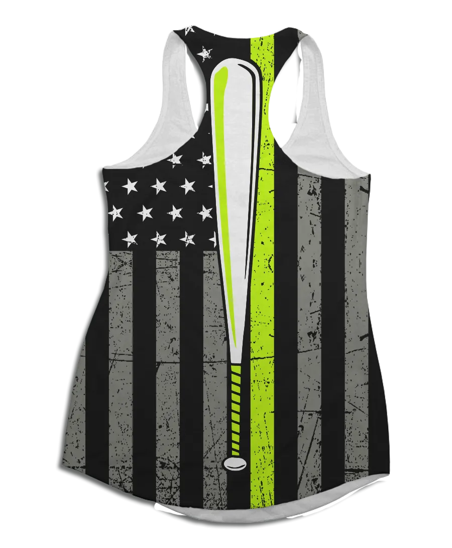 Thin Softball Line Racerback Tank Top