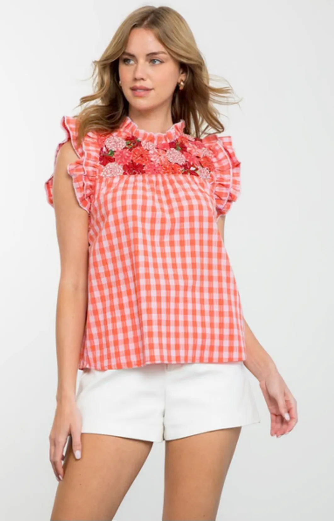 THML Pink Gingham Top