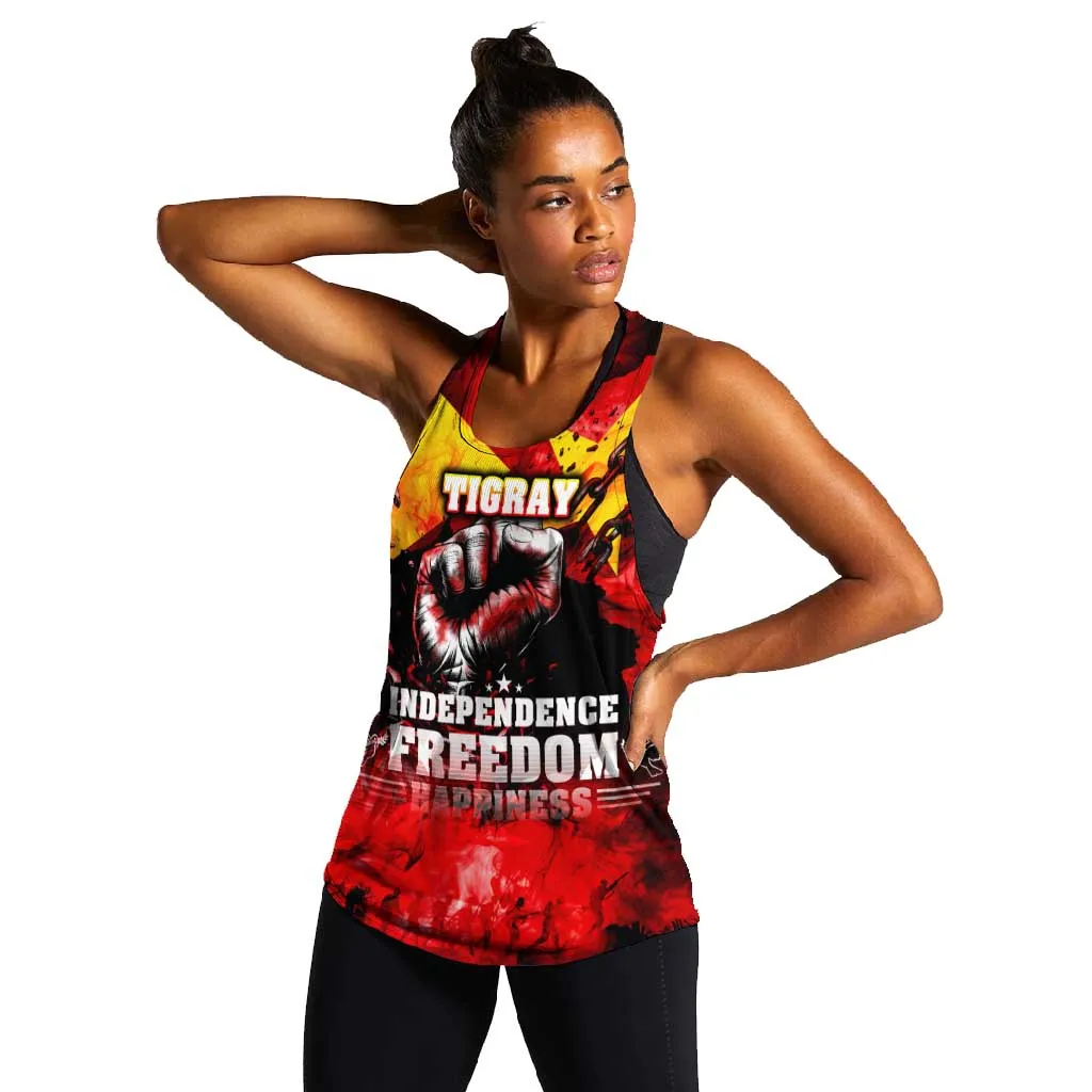 Tigrayans Independence Women Racerback Tank I Stand with Tigray - Fist of Freedom DT02