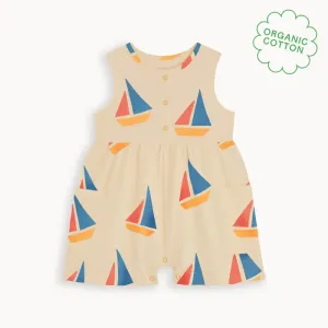 Tito - Multicolour Sailboat Baby & Kids Shorty Playsuit