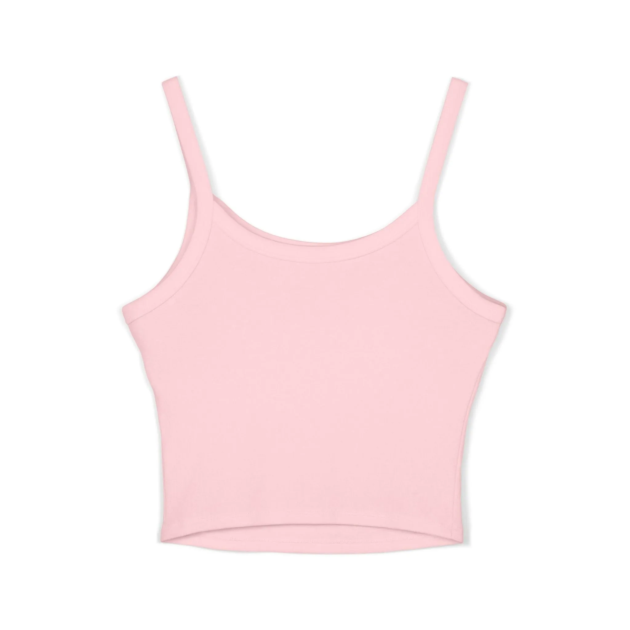 Top Women's Spaghetti Strap Tank Think Happy by Mariu del Campo.