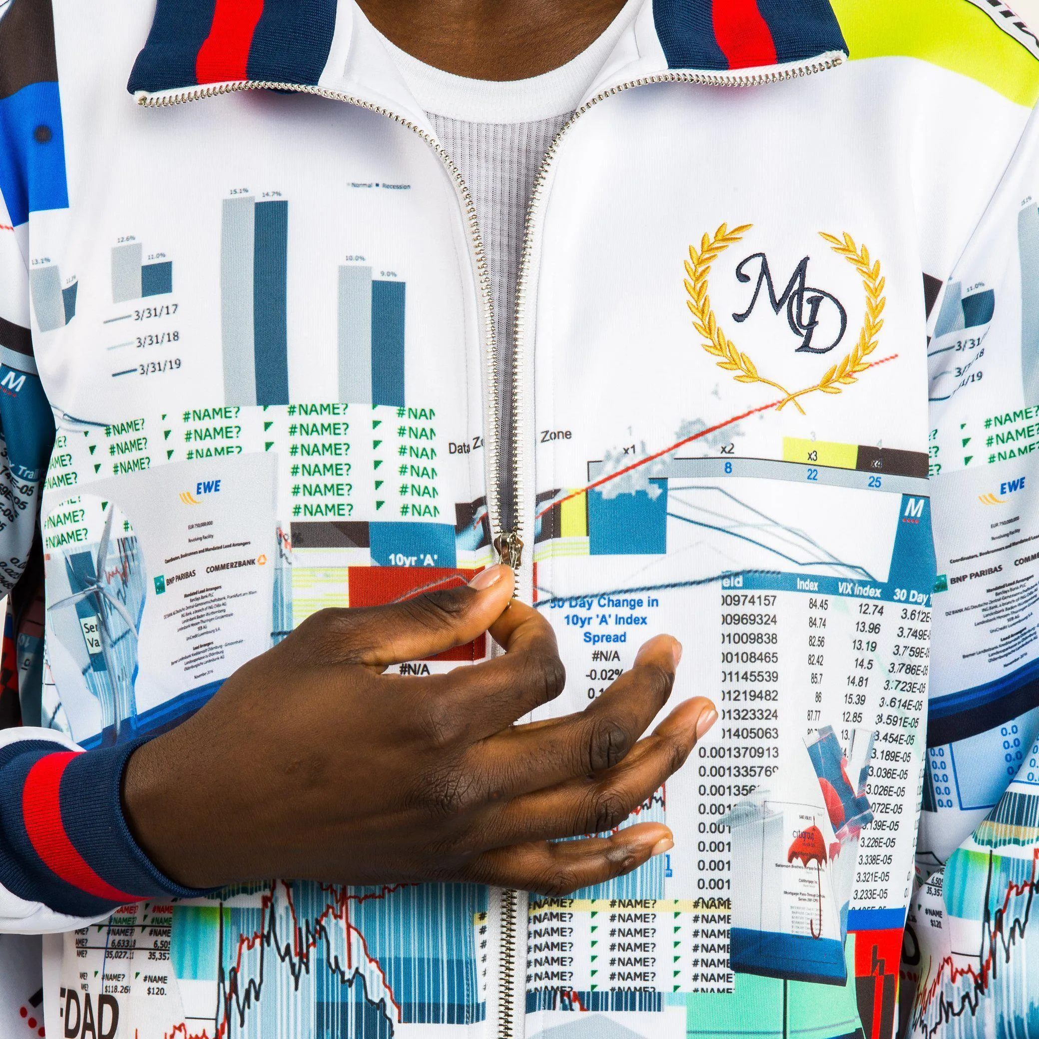 Track Jacket - Spreadsheet / White