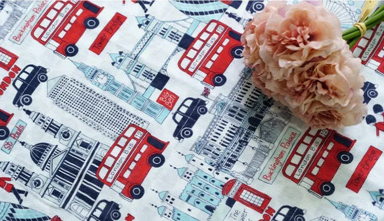 Triple Gauze Fabric, London Trip, Wrinkled Gauze, Crinkle Gauze, London Eye Fabric 61 Inches Wide Quality Korean Fabric - By the Yard /51531