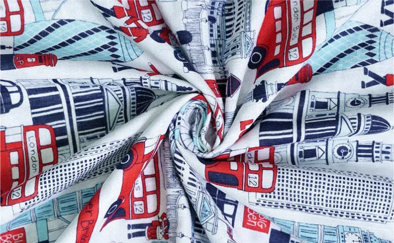 Triple Gauze Fabric, London Trip, Wrinkled Gauze, Crinkle Gauze, London Eye Fabric 61 Inches Wide Quality Korean Fabric - By the Yard /51531