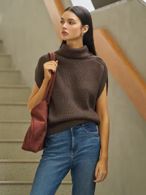 Turtleneck Shrug Sweater Vest