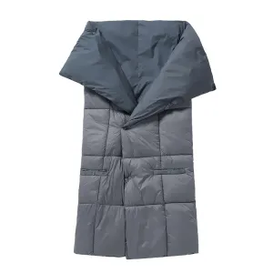 Two-in-One Grey Heated Blanket