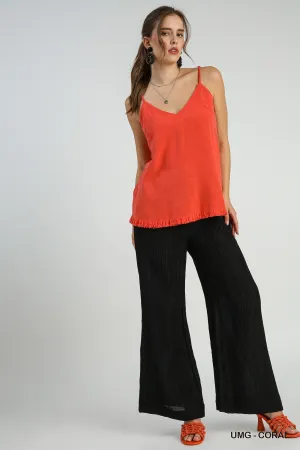 UMGEE Linen Spaghetti Strap Tank