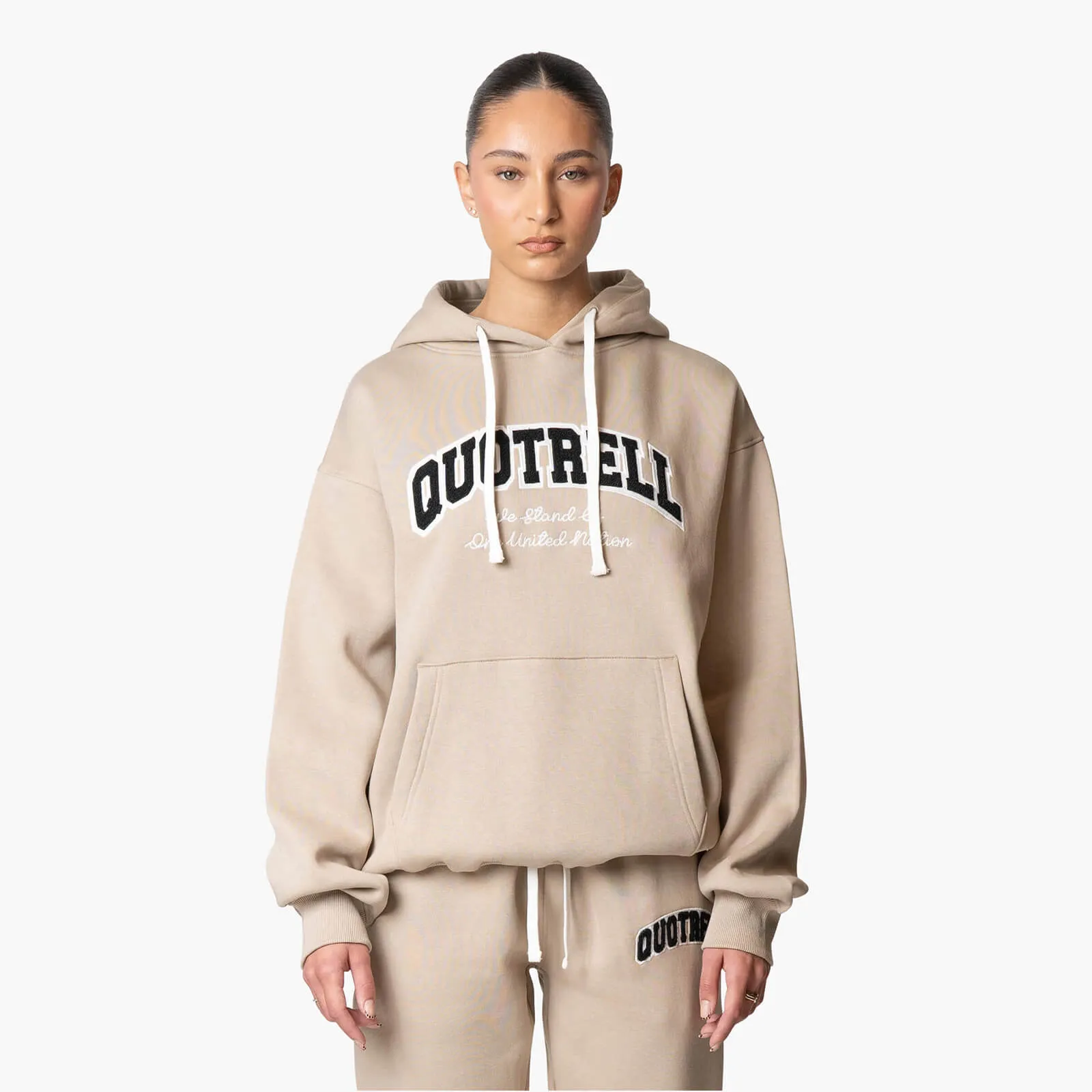 UNIVERSITY SET - LOOSE FIT | TAUPE/WHITE