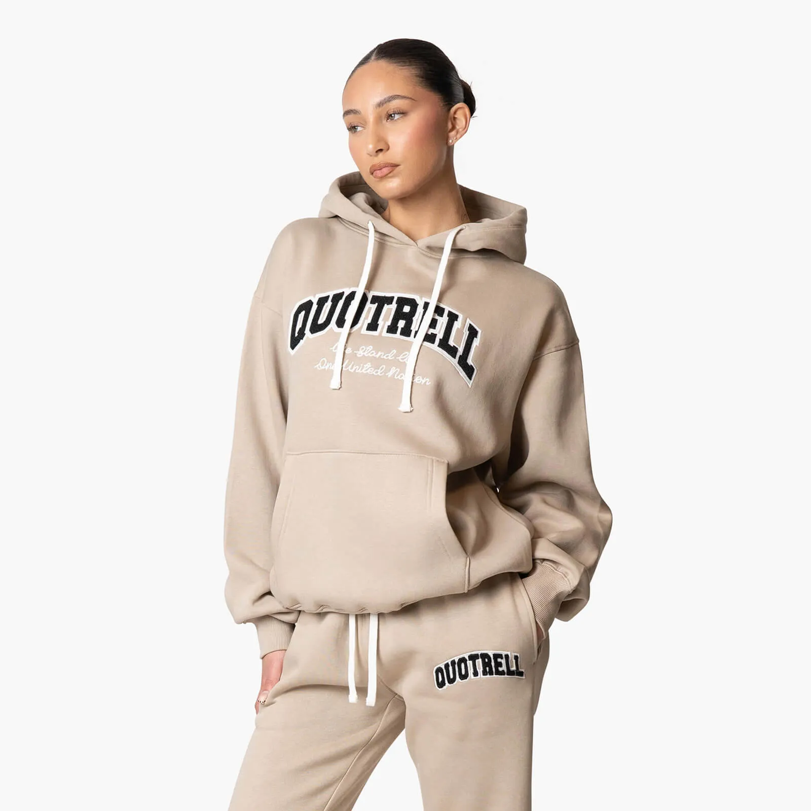UNIVERSITY SET - LOOSE FIT | TAUPE/WHITE