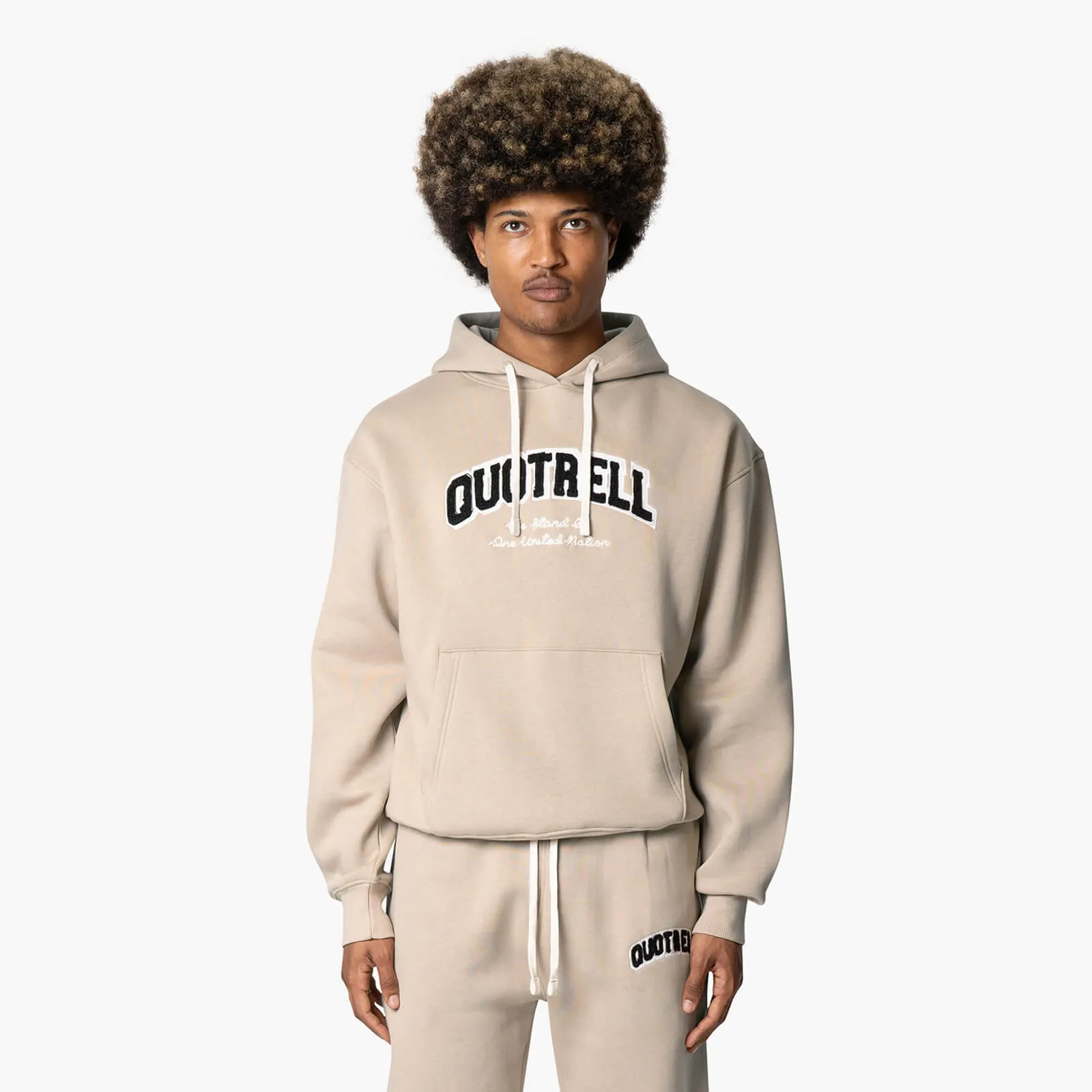 UNIVERSITY SET - LOOSE FIT | TAUPE/WHITE