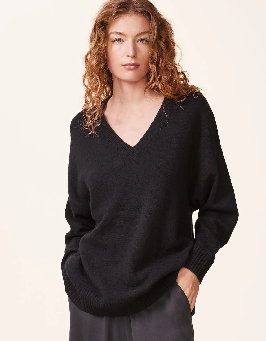 unsubscribed cashmere v neck pullover sweater