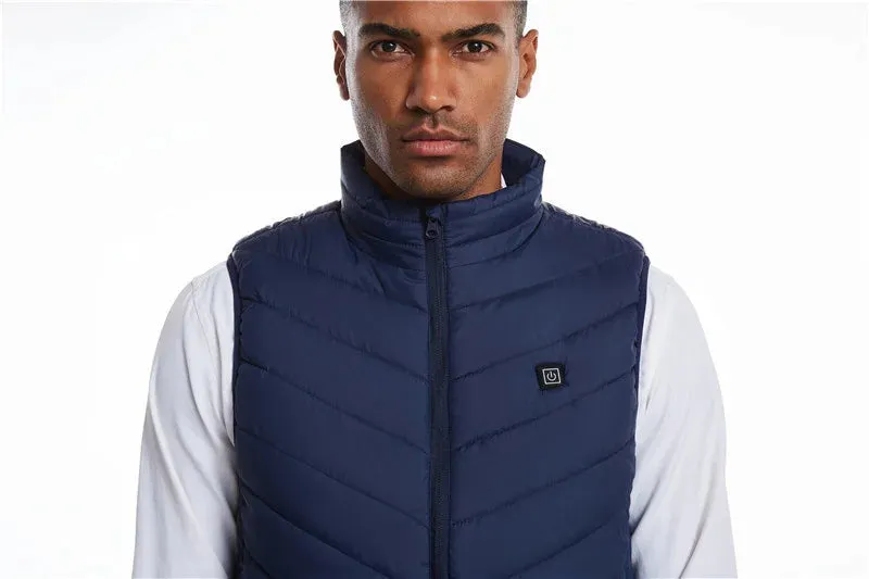 USB Heated Winter Vest – Multi-Zone Self-Heating Sleeveless Jacket for Men, Ideal for Hunting and Outdoor Wear C13