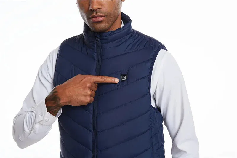 USB Heated Winter Vest – Multi-Zone Self-Heating Sleeveless Jacket for Men, Ideal for Hunting and Outdoor Wear C13