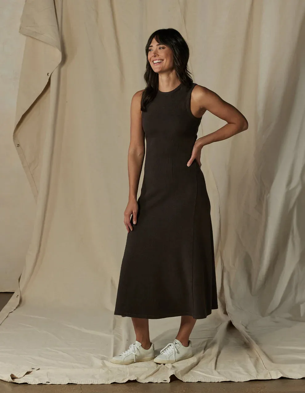 VINTAGE THERMAL MIDI DRESS 101224