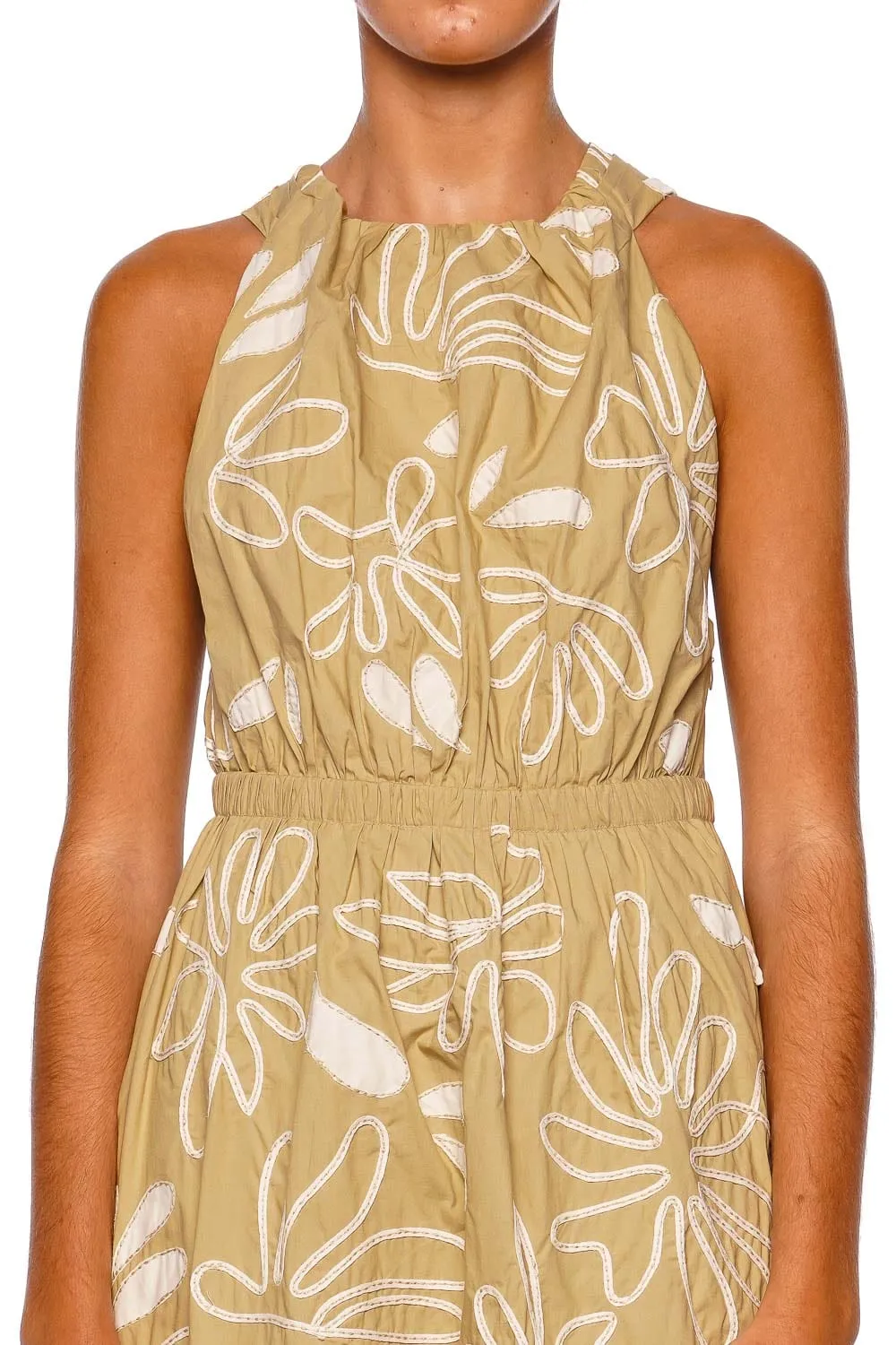 Viola Embroidered Cotton Midi Dress
