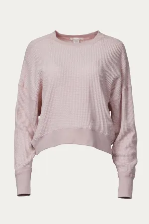 WAFFLE-KNIT STRETCH COTTON-JERSEY THERMAL TOP