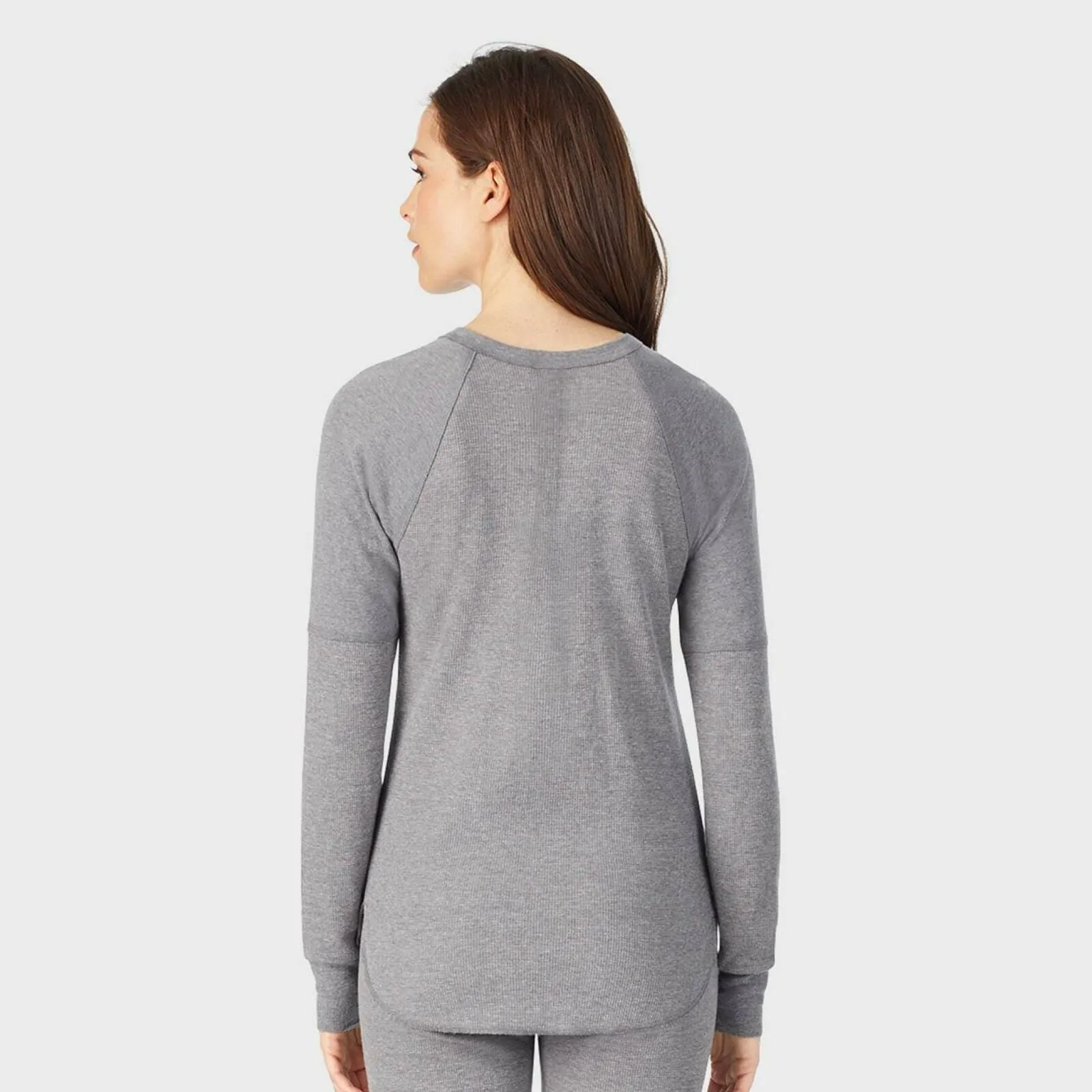 Warm Essentials by Cuddl Duds Women's Waffle Long Sleeve Scoop Thermal Top