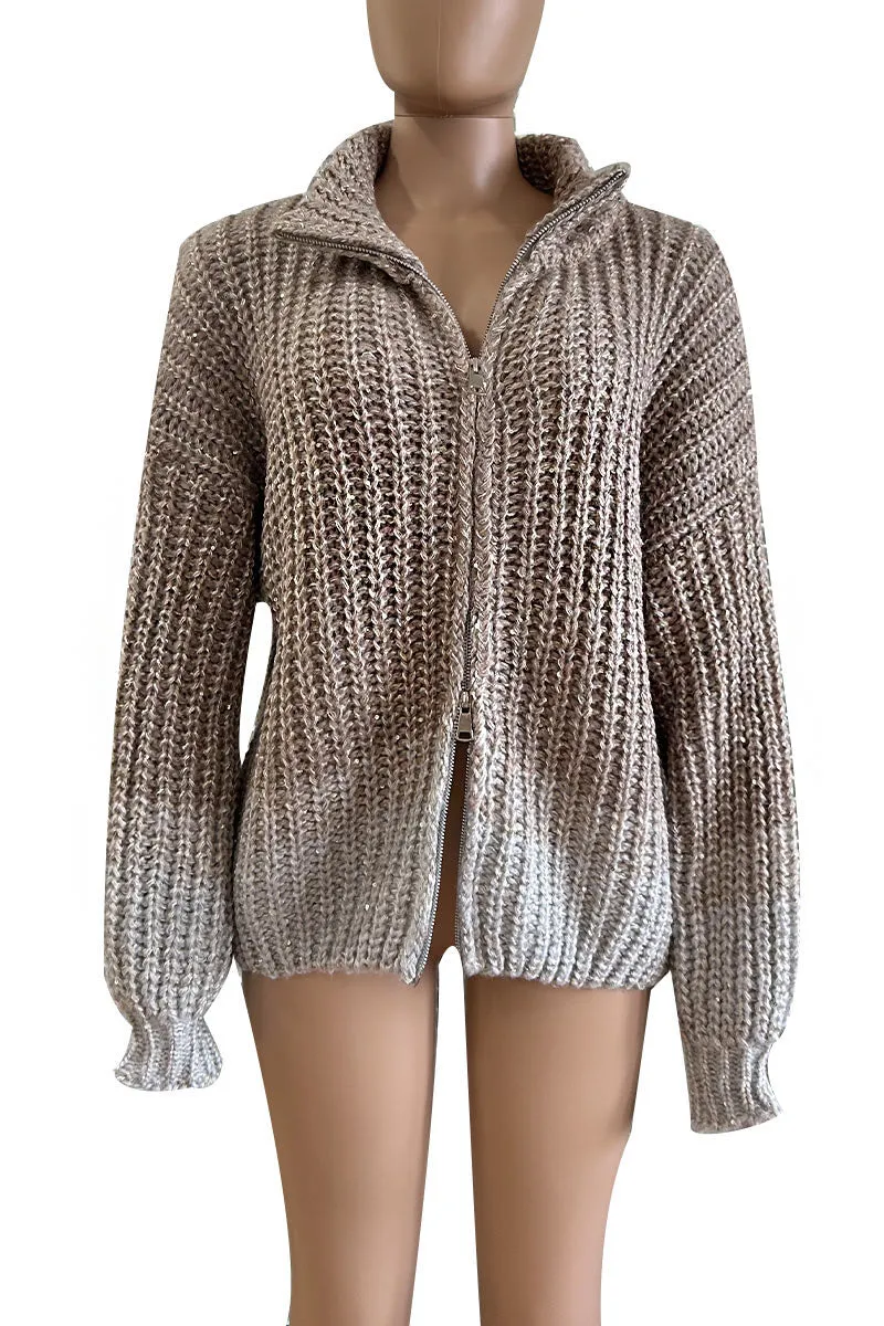 WH0135 Sequins Knitted Jacket