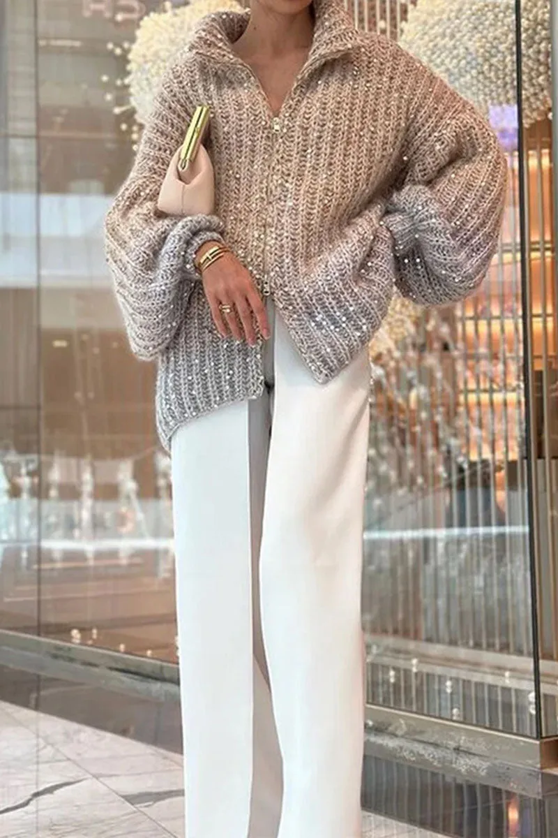 WH0135 Sequins Knitted Jacket