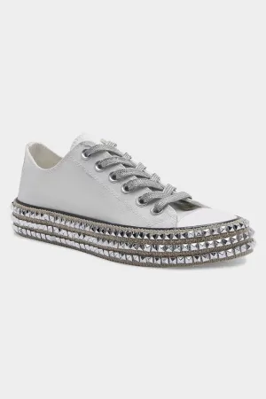 White Diamond Studded Sneakers 6/18/24 8682