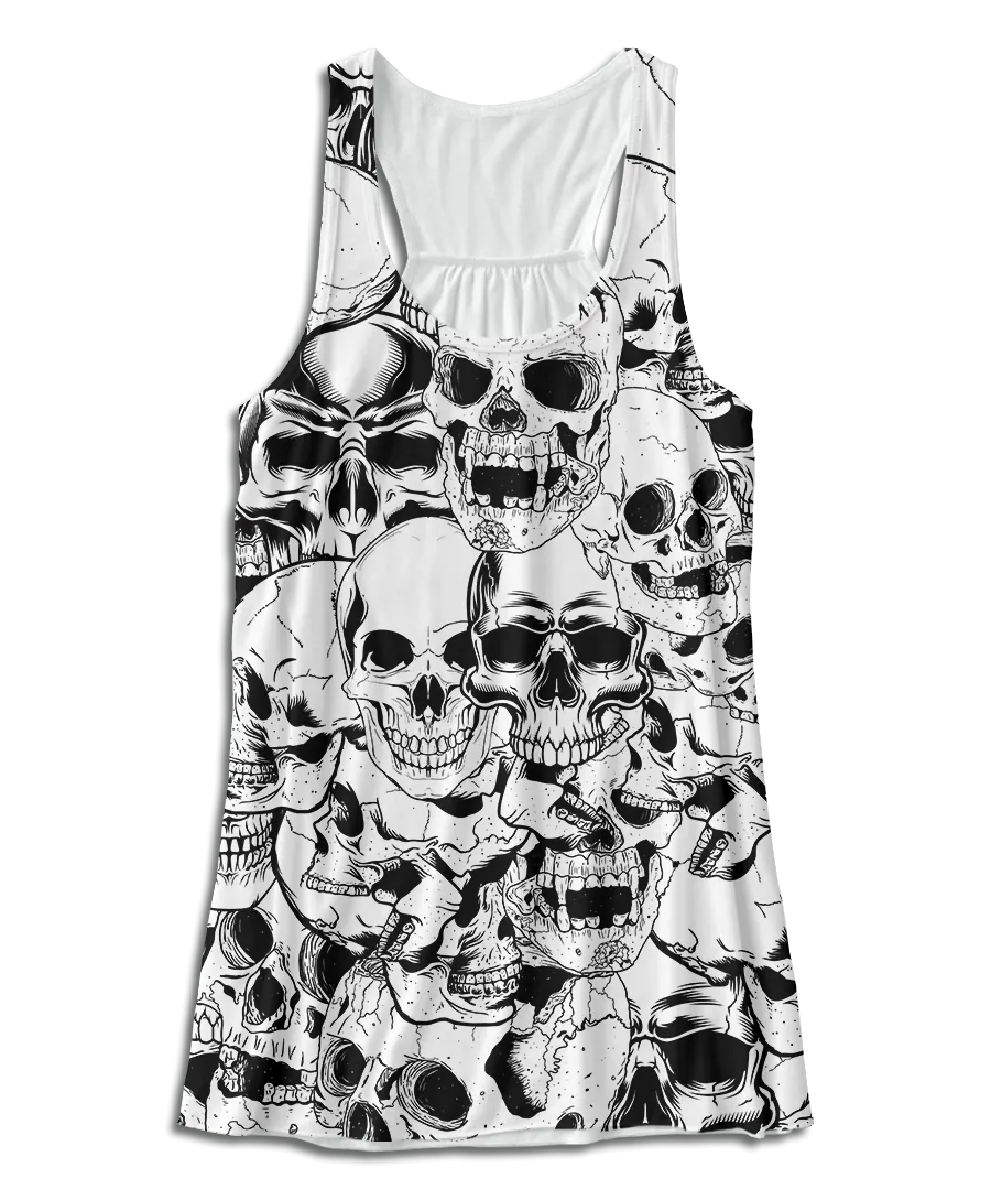 White Skulls & Bones Racerback Tank Top