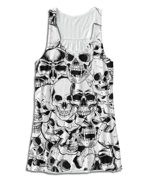 White Skulls & Bones Racerback Tank Top