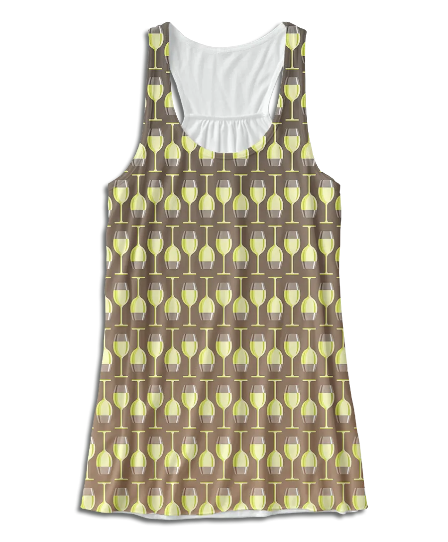 White Wine Glass Racerback Tank Top