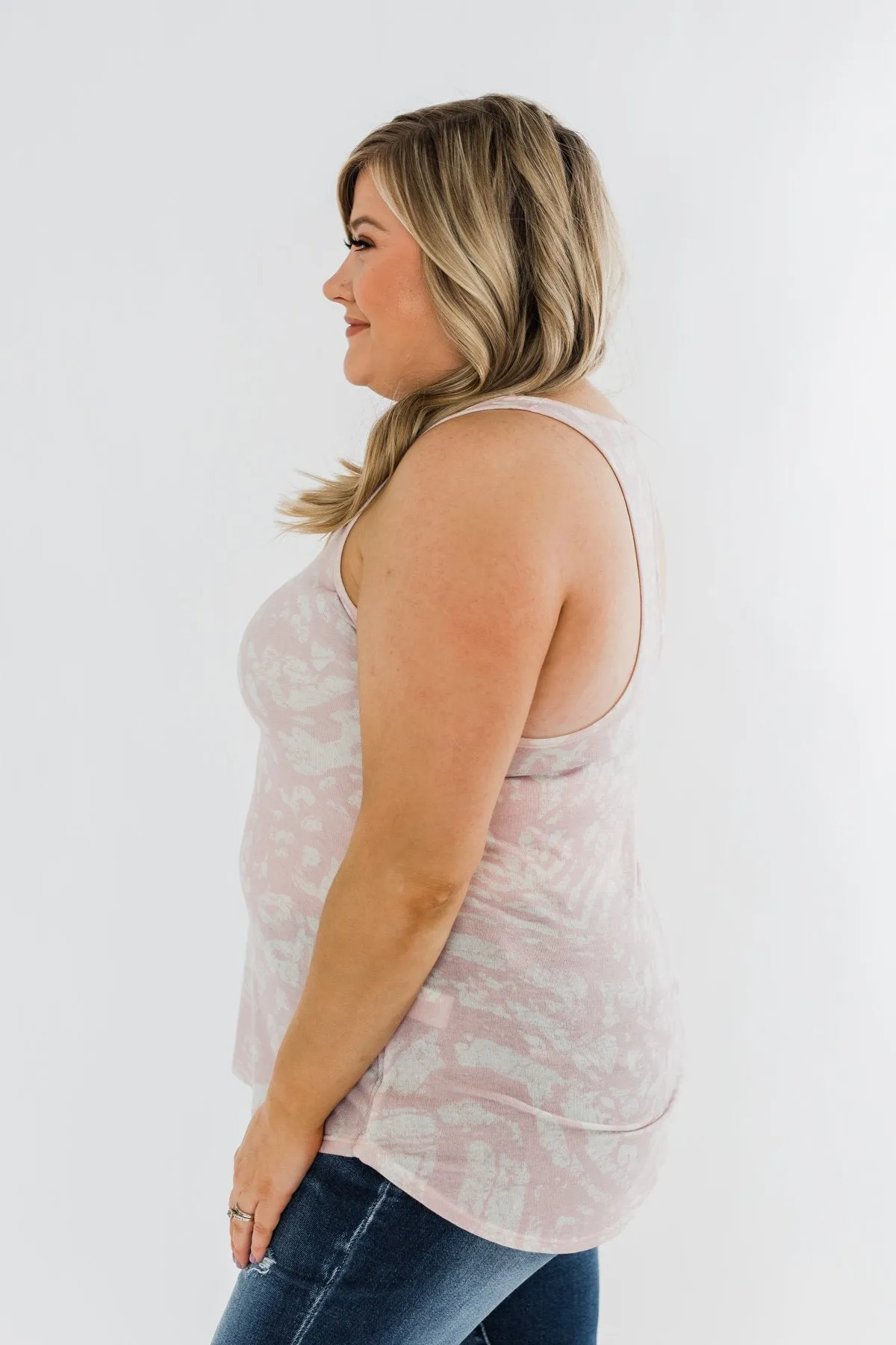 Wild In Your Smile Racerback Tank Top- Ivory & Blush