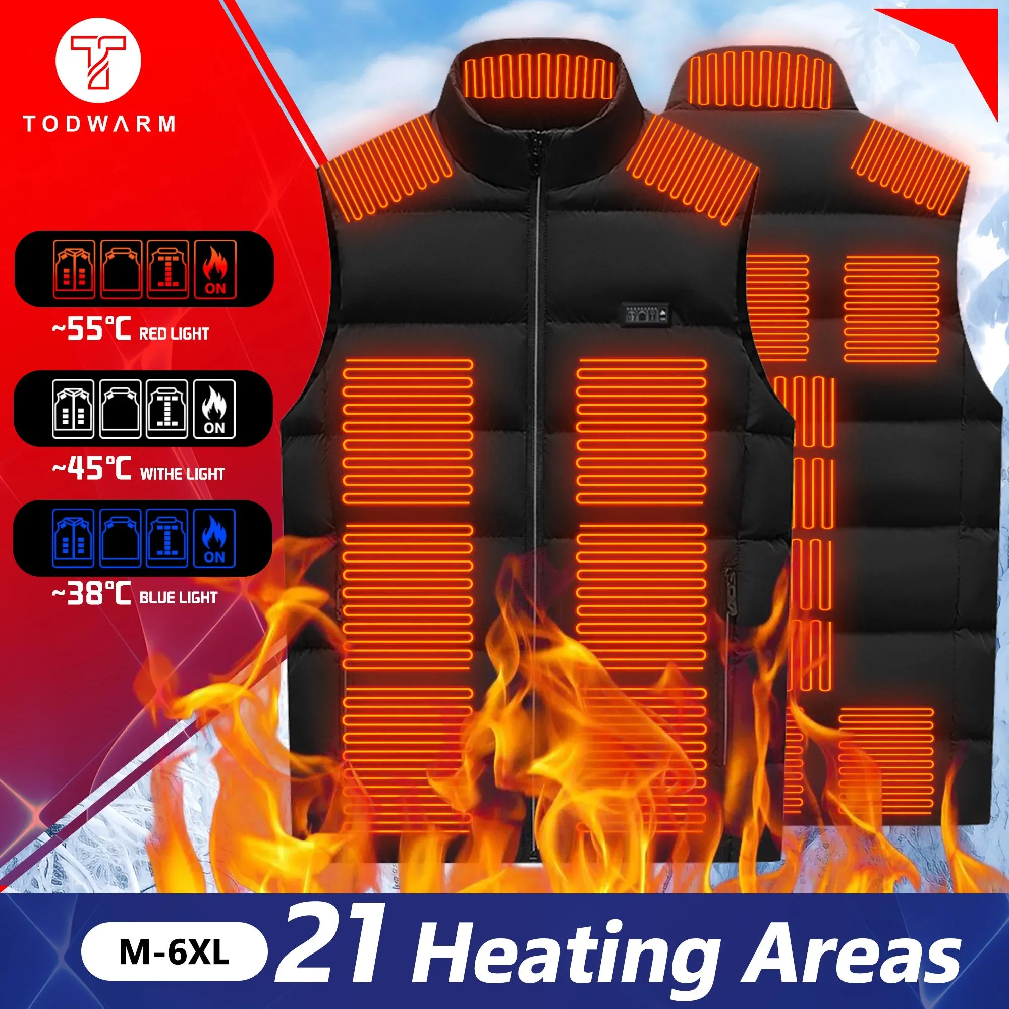 Winter Heated Vest – USB-Powered Anti-Freeze Jacket for Hunting, Skiing, Motorcycling, and Outdoor Activities (S-6XL) C11