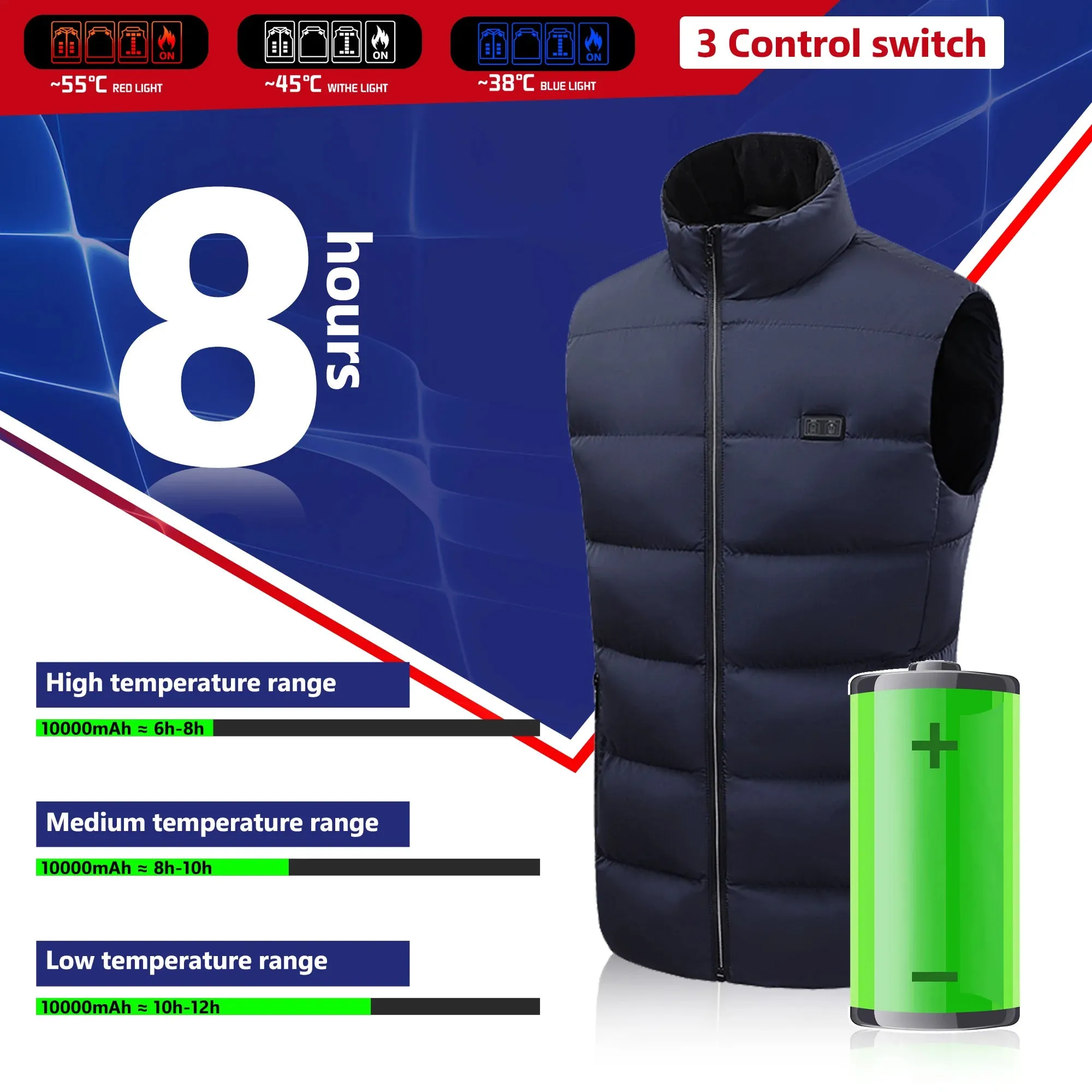 Winter Heated Vest – USB-Powered Anti-Freeze Jacket for Hunting, Skiing, Motorcycling, and Outdoor Activities (S-6XL) C11