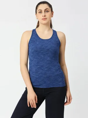 Women Ink Blue Solid Racerback Tank Top RACER BACK STRETCH-  4W-IB