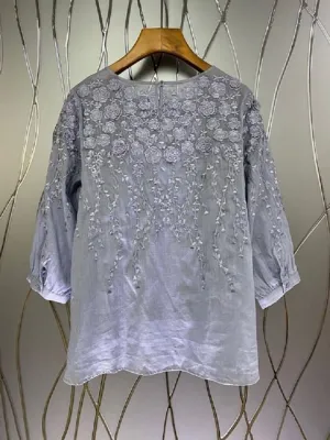 Women O-Neck Casual Loose Tops Blouse