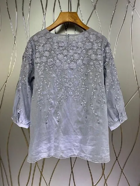 Women O-Neck Casual Loose Tops Blouse