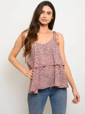 WOMEN'S ANIMAL PRINT LAYERED TANK TOP