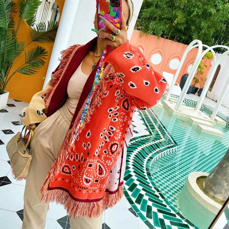 Women's bohemian cardigan sweater