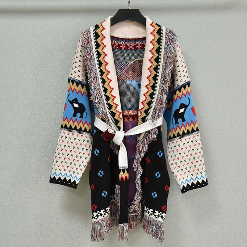Women's bohemian cardigan sweater