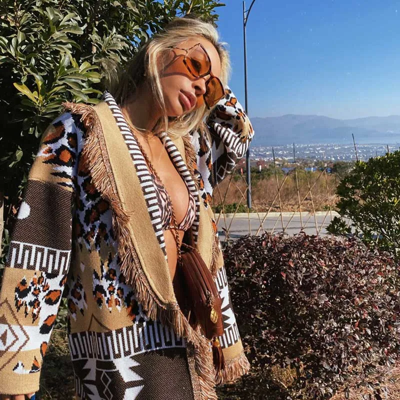 Women's bohemian cardigan sweater