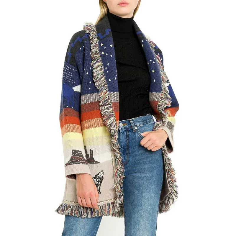 Women's bohemian cardigan sweater