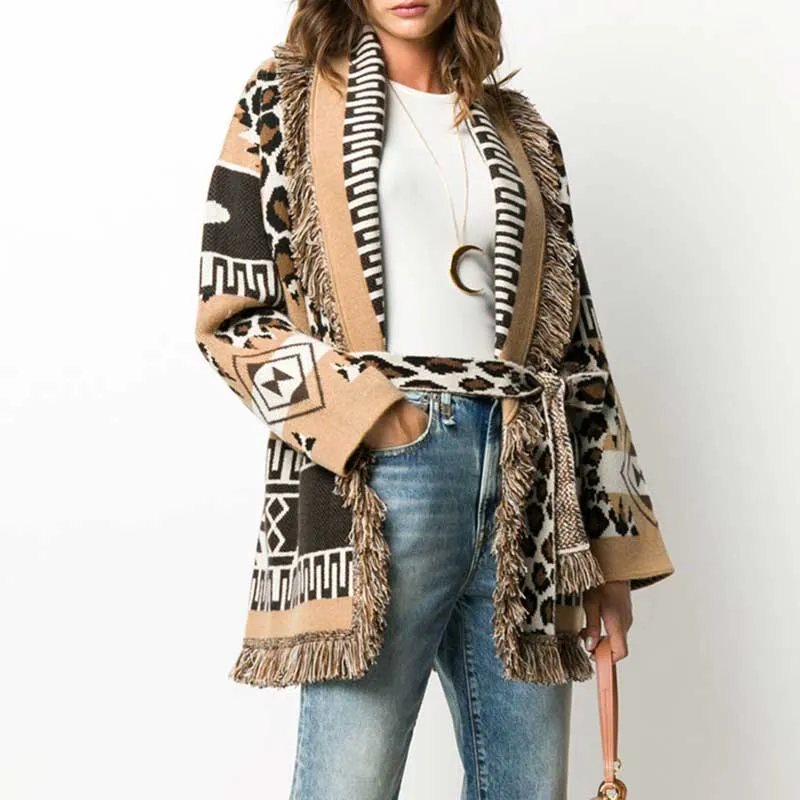 Women's bohemian cardigan sweater