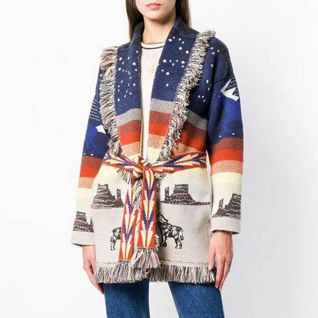 Women's bohemian cardigan sweater