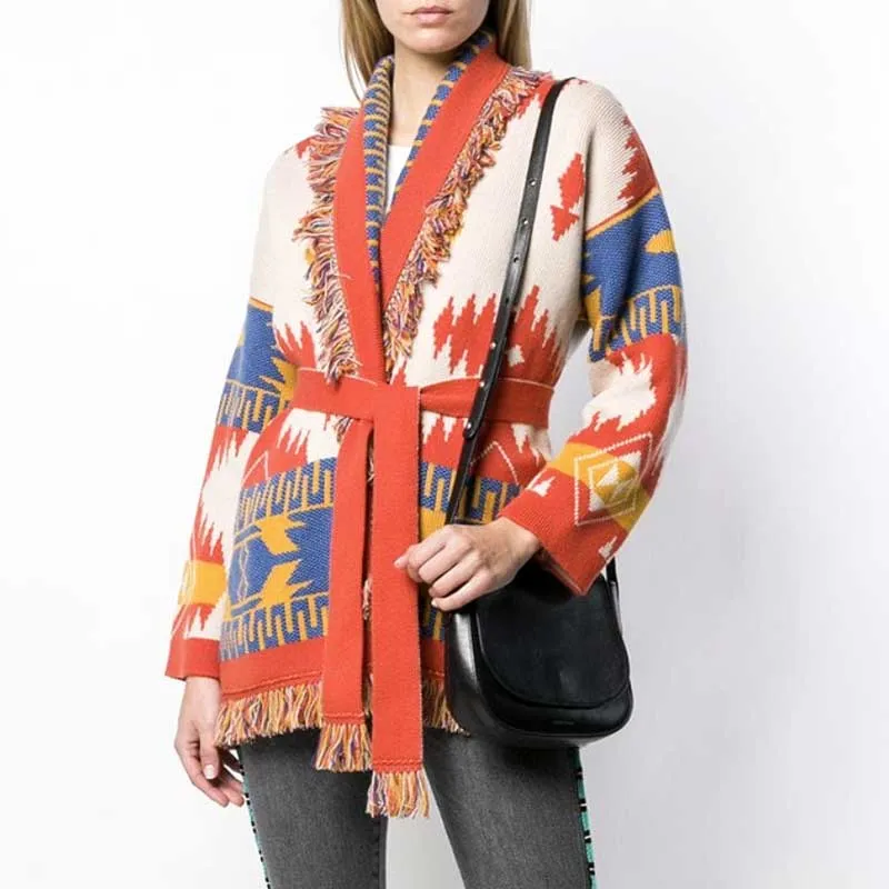 Women's bohemian cardigan sweater