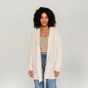 Women's Cable Knit Open Cardigan