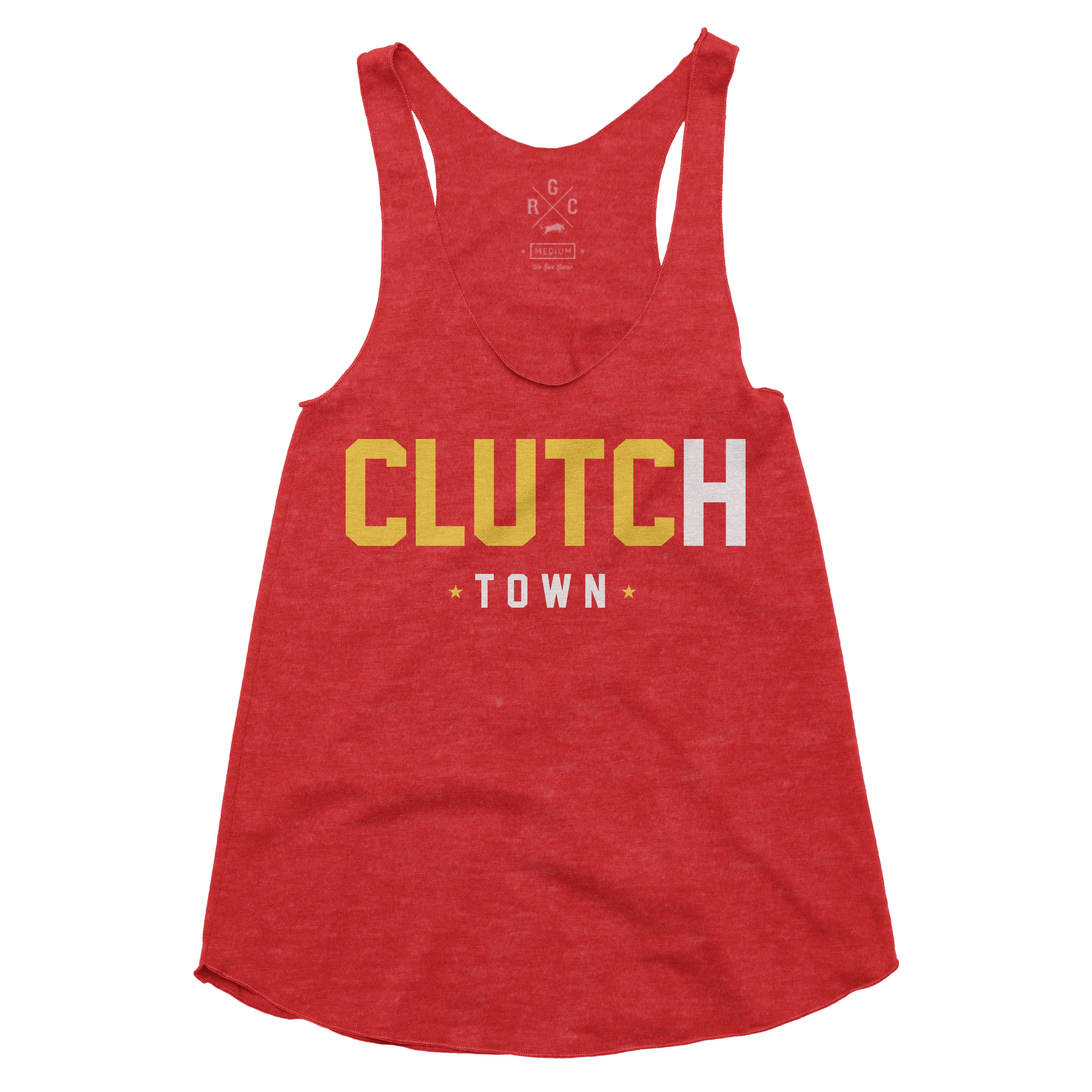 WOMEN'S - Clutch Town | Red Tri-Blend Tank Top