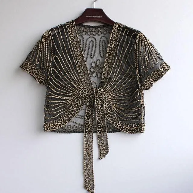 Women's Elegant Versatile Chiffon Lace Bolero Cardigan Shawl