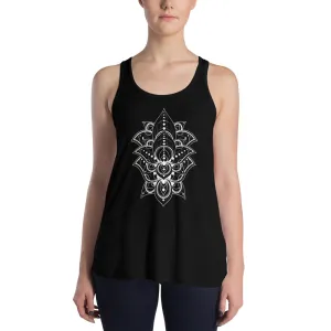 Women's Flowy Racerback Tank | Womens Tank Tops | Lotus Tank Tops for Women | Boho Flowy Tanks | Floral Racerback Tank