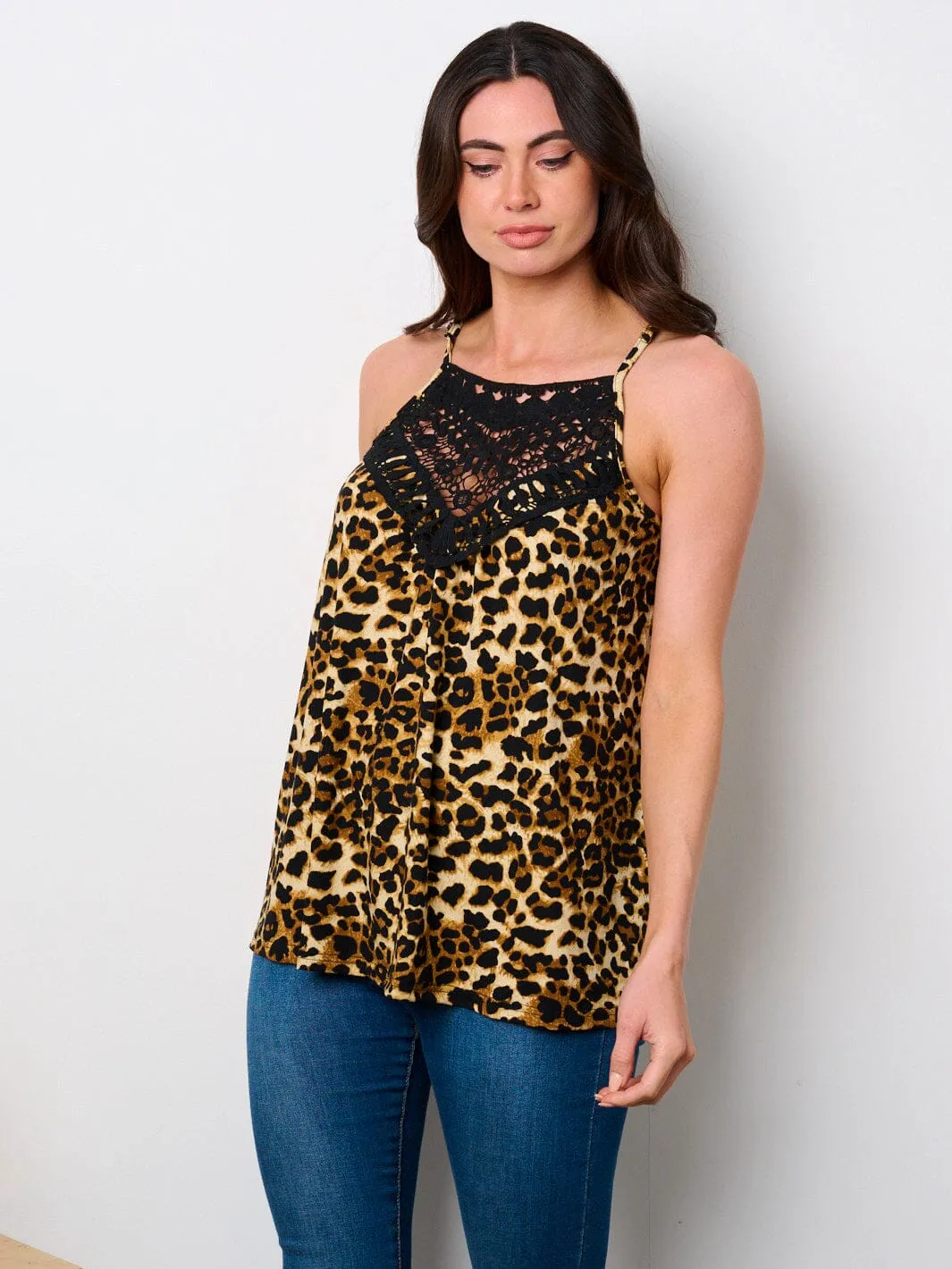 WOMEN'S SLEEVELESS ANIMAL PRINT TANK TOP