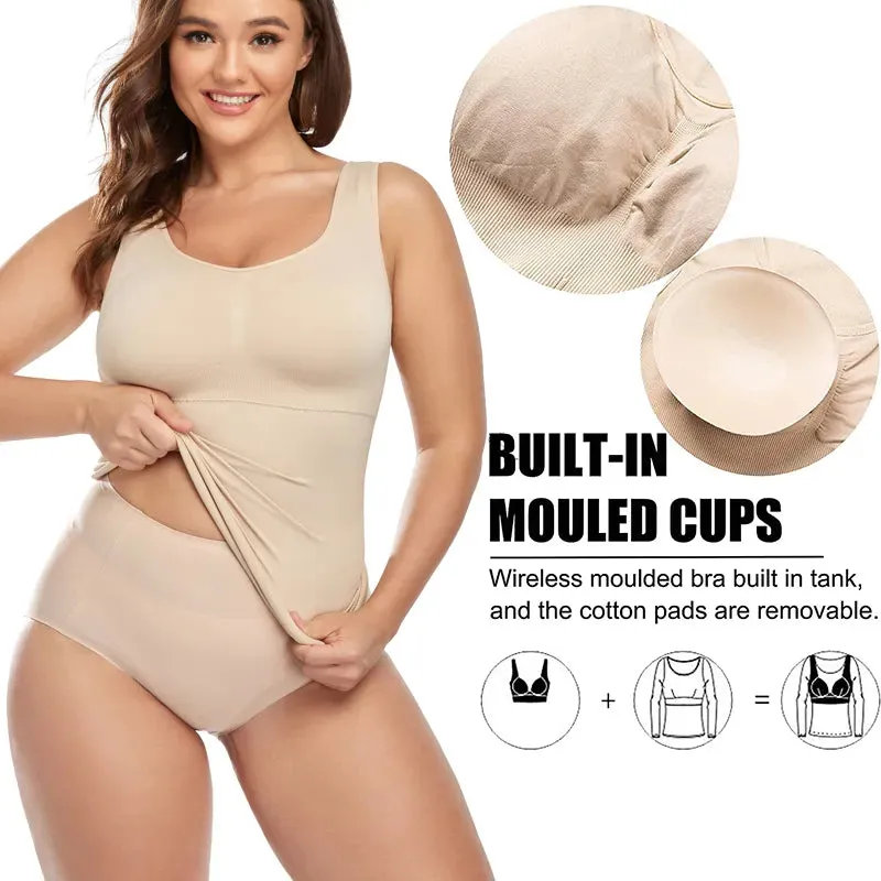Women's Slimming Camisole Shaper with Built in Padded Removable Bra