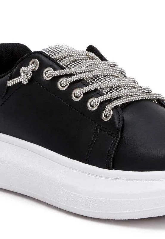 Women's Tennis Shoes Jaxen Rhinestones Lace Up Sneakers