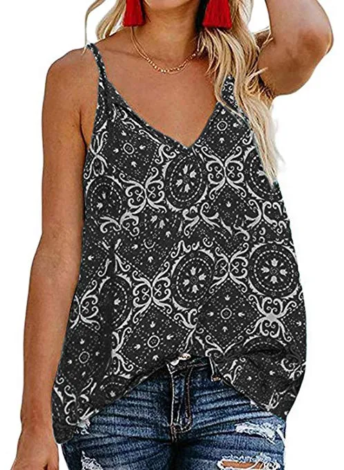 Women's V Neck Lace Trim Camisole Removable Racer Back Crochet Tank Top