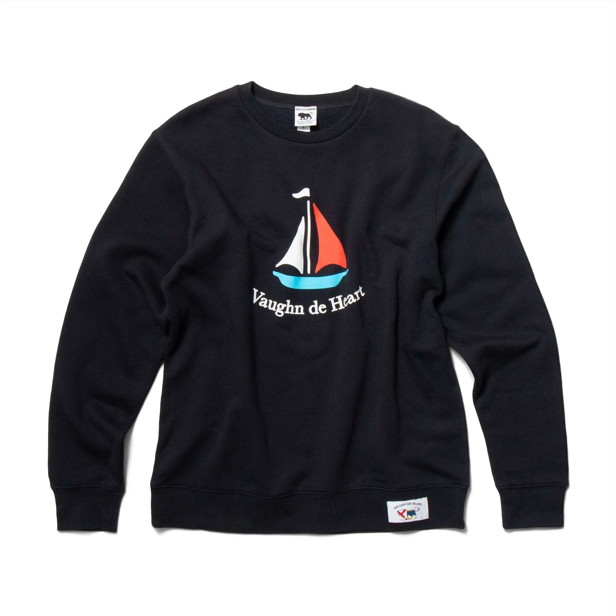 Women's - Voilier - Navy Blue Sailboat French Crew Neck Sweater
